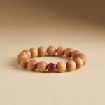 New Chinese Style Peachwood Strings Women's Buddhist Beads Peachwood Body Protector Bracelet Meditation Lotus String Cinnabar Transit Beads Men's-5