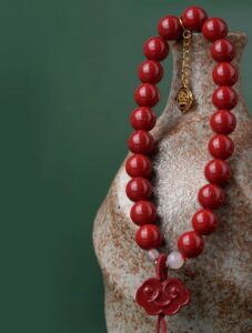 Cinnabar Strings for Men and Women Six Characters Pendant Lunar New Year Dragon Bracelet Forwarding Beads Silver Pendant-17