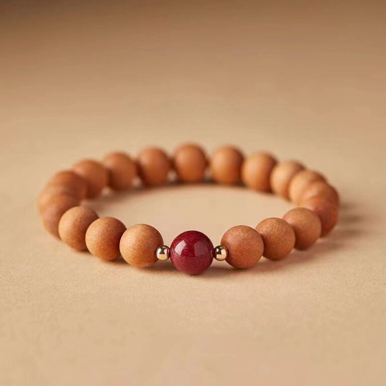 New Chinese Style Peachwood Strings Women's Buddhist Beads Peachwood Body Protector Bracelet Meditation Lotus String Cinnabar Transit Beads Men's-6