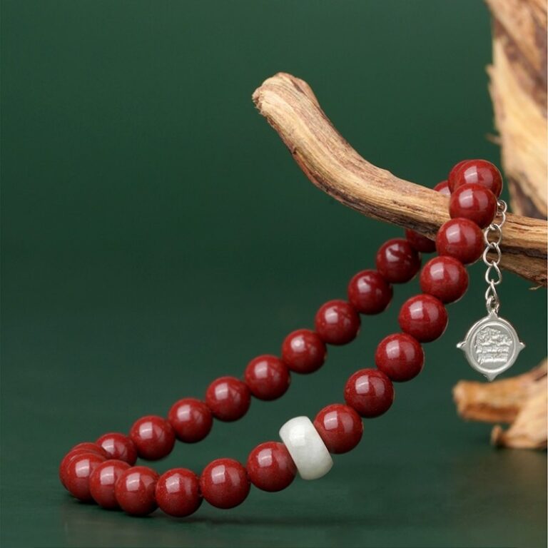 Cinnabar Strings for Men and Women Six Characters Pendant Lunar New Year Dragon Bracelet Forwarding Beads Silver Pendant-19