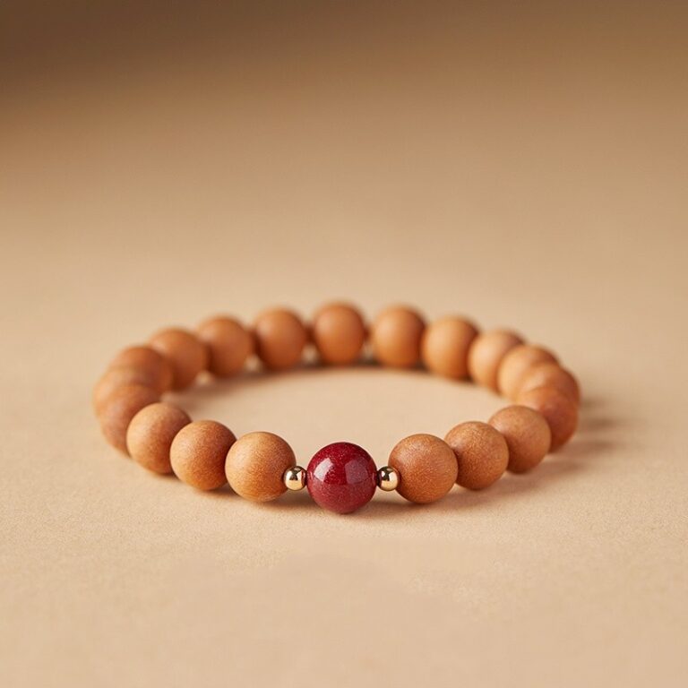 New Chinese Style Peachwood Strings Women's Buddhist Beads Peachwood Body Protector Bracelet Meditation Lotus String Cinnabar Transit Beads Men's-9