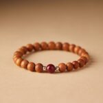 New Chinese Style Peachwood Strings Women's Buddhist Beads Peachwood Body Protector Bracelet Meditation Lotus String Cinnabar Transit Beads Men's-10